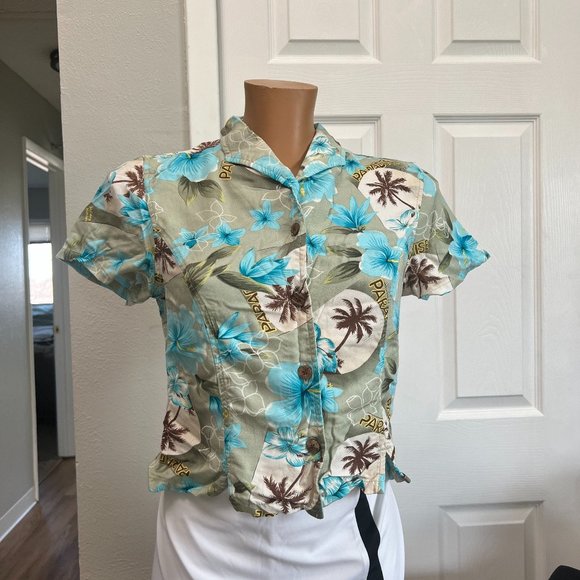 90s Cabo Wabo Tequilla Cropped Hawaiian Shirt 12 14 main image 1